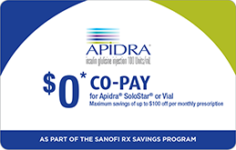 apidra savings card copay injection hcp